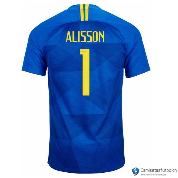 Camiseta Seleccion Brasil Segunda equipo Alisson 2018 Azul